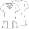 Cherokee Scrubs for Women V-Neck Printed Top Modern Classic Fit with 3 Pockets, Knit Details & Side Vents CK678(Rainy Day Paws)
