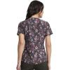 Cherokee Scrubs for Women V-Neck Printed Top Modern Classic Fit with 3 Pockets, Knit Details & Side Vents CK678(Romantic Garden)