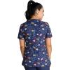 Cherokee Scrubs for Women V-Neck Printed Top Modern Classic Fit with 3 Pockets, Knit Details & Side Vents CK678(Sweet Tooth)