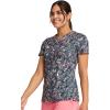 Cherokee Scrubs for Women V-Neck Printed Top Modern Classic Fit with 3 Pockets, Knit Details & Side Vents CK678(What the Speck?)