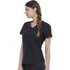 Cherokee Scrubs for Women V-Neck Top – Tuckable Contemporary Fit Top, Stretch Knit, Moisture-Wicking, Shirttail Hem – CK819(Black)