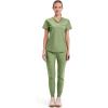 Cherokee Scrubs for Women V-Neck Top – Tuckable Contemporary Fit Top, Stretch Knit, Moisture-Wicking, Shirttail Hem – CK819(Bright Sage)