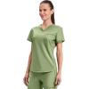 Cherokee Scrubs for Women V-Neck Top – Tuckable Contemporary Fit Top, Stretch Knit, Moisture-Wicking, Shirttail Hem – CK819(Bright Sage)