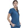 Cherokee Scrubs for Women V-Neck Top – Tuckable Contemporary Fit Top, Stretch Knit, Moisture-Wicking, Shirttail Hem – CK819(Caribbean Blue)