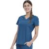 Cherokee Scrubs for Women V-Neck Top – Tuckable Contemporary Fit Top, Stretch Knit, Moisture-Wicking, Shirttail Hem – CK819(Caribbean Blue)