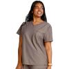 Cherokee Scrubs for Women V-Neck Top – Tuckable Contemporary Fit Top, Stretch Knit, Moisture-Wicking, Shirttail Hem – CK819(Iron)