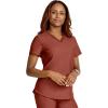 Cherokee Scrubs for Women V-Neck Top – Tuckable Contemporary Fit Top, Stretch Knit, Moisture-Wicking, Shirttail Hem – CK819(Masala)