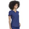 Cherokee Scrubs for Women V-Neck Top – Tuckable Contemporary Fit Top, Stretch Knit, Moisture-Wicking, Shirttail Hem – CK819(Navy)