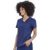 Cherokee Scrubs for Women V-Neck Top – Tuckable Contemporary Fit Top, Stretch Knit, Moisture-Wicking, Shirttail Hem – CK819(Navy)