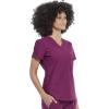Cherokee Scrubs for Women V-Neck Top – Tuckable Contemporary Fit Top, Stretch Knit, Moisture-Wicking, Shirttail Hem – CK819(Wine)