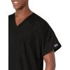 Cherokee Scrubs for Women and Men Unisex V-Neck Tunic Nursing Scrub Top with Chest Pocket, Tuckable Durable Fabric – 4777(Black)