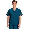 Cherokee Scrubs for Women and Men Unisex V-Neck Tunic Nursing Scrub Top with Chest Pocket, Tuckable Durable Fabric – 4777(Caribbean Blue)