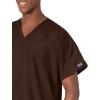 Cherokee Scrubs for Women and Men Unisex V-Neck Tunic Nursing Scrub Top with Chest Pocket, Tuckable Durable Fabric – 4777(Chocolate)