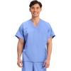 Cherokee Scrubs for Women and Men Unisex V-Neck Tunic Nursing Scrub Top with Chest Pocket, Tuckable Durable Fabric – 4777(Ciel)