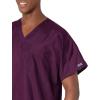 Cherokee Scrubs for Women and Men Unisex V-Neck Tunic Nursing Scrub Top with Chest Pocket, Tuckable Durable Fabric – 4777(Eggplant)
