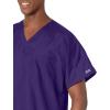 Cherokee Scrubs for Women and Men Unisex V-Neck Tunic Nursing Scrub Top with Chest Pocket, Tuckable Durable Fabric – 4777(Grape)