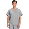Cherokee Scrubs for Women and Men Unisex V-Neck Tunic Nursing Scrub Top with Chest Pocket, Tuckable Durable Fabric – 4777(Grey)