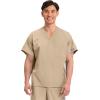 Cherokee Scrubs for Women and Men Unisex V-Neck Tunic Nursing Scrub Top with Chest Pocket, Tuckable Durable Fabric – 4777(Khaki)