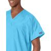 Cherokee Scrubs for Women and Men Unisex V-Neck Tunic Nursing Scrub Top with Chest Pocket, Tuckable Durable Fabric – 4777(Mali-blue)