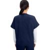 Cherokee Scrubs for Women and Men Unisex V-Neck Tunic Nursing Scrub Top with Chest Pocket, Tuckable Durable Fabric – 4777(Navy)