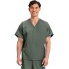 Cherokee Scrubs for Women and Men Unisex V-Neck Tunic Nursing Scrub Top with Chest Pocket, Tuckable Durable Fabric – 4777(Olive)