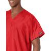 Cherokee Scrubs for Women and Men Unisex V-Neck Tunic Nursing Scrub Top with Chest Pocket, Tuckable Durable Fabric – 4777(Red)