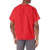 Cherokee Scrubs for Women and Men Unisex V-Neck Tunic Nursing Scrub Top with Chest Pocket, Tuckable Durable Fabric – 4777(Red)