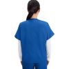 Cherokee Scrubs for Women and Men Unisex V-Neck Tunic Nursing Scrub Top with Chest Pocket, Tuckable Durable Fabric – 4777(Royal)