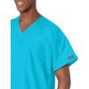 Cherokee Scrubs for Women and Men Unisex V-Neck Tunic Nursing Scrub Top with Chest Pocket, Tuckable Durable Fabric – 4777(Teal Blue)