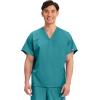 Cherokee Scrubs for Women and Men Unisex V-Neck Tunic Nursing Scrub Top with Chest Pocket, Tuckable Durable Fabric – 4777(Teal Blue)