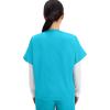 Cherokee Scrubs for Women and Men Unisex V-Neck Tunic Nursing Scrub Top with Chest Pocket, Tuckable Durable Fabric – 4777(Turquoise)