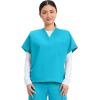 Cherokee Scrubs for Women and Men Unisex V-Neck Tunic Nursing Scrub Top with Chest Pocket, Tuckable Durable Fabric – 4777(Turquoise)