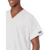 Cherokee Scrubs for Women and Men Unisex V-Neck Tunic Nursing Scrub Top with Chest Pocket, Tuckable Durable Fabric – 4777(White)
