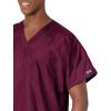 Cherokee Scrubs for Women and Men Unisex V-Neck Tunic Nursing Scrub Top with Chest Pocket, Tuckable Durable Fabric – 4777(Wine)