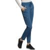 Cherokee Statement Women Scrubs Pant Mid Rise Tapered Leg Drawstring CK055(Caribbean Blue)