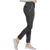 Cherokee Statement Women Scrubs Pant Mid Rise Tapered Leg Drawstring CK055(Pewter)