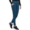 Cherokee Statement Women Scrubs Pant Mid Rise Tapered Leg Pull-on CK175(Caribbean Blue)