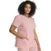 Cherokee Statement Women Scrubs Top Ribbed V-Neck CK695(Rose Petal)