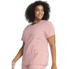 Cherokee Statement Women Scrubs Top Ribbed V-Neck CK695(Rose Petal)