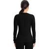 Cherokee Underscrub Long Sleeve Women’s Knit Tee Nursing Underscrubs Crew Neck Layering Top for Women – CK773(Black / White / Pewter – 3 Pack)
