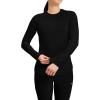 Cherokee Underscrub Long Sleeve Women’s Knit Tee Nursing Underscrubs Crew Neck Layering Top for Women – CK773(Black)
