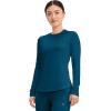 Cherokee Underscrub Long Sleeve Women’s Knit Tee Nursing Underscrubs Crew Neck Layering Top for Women – CK773(Caribbean Blue)