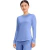 Cherokee Underscrub Long Sleeve Women’s Knit Tee Nursing Underscrubs Crew Neck Layering Top for Women – CK773(Ciel Blue)