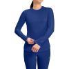 Cherokee Underscrub Long Sleeve Women’s Knit Tee Nursing Underscrubs Crew Neck Layering Top for Women – CK773(Galaxy Blue)