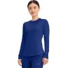 Cherokee Underscrub Long Sleeve Women’s Knit Tee Nursing Underscrubs Crew Neck Layering Top for Women – CK773(Galaxy Blue)