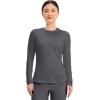 Cherokee Underscrub Long Sleeve Women’s Knit Tee Nursing Underscrubs Crew Neck Layering Top for Women – CK773(Pewter – 2 Pack)