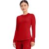 Cherokee Underscrub Long Sleeve Women’s Knit Tee Nursing Underscrubs Crew Neck Layering Top for Women – CK773(Red)