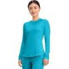 Cherokee Underscrub Long Sleeve Women’s Knit Tee Nursing Underscrubs Crew Neck Layering Top for Women – CK773(Turquoise)