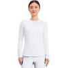 Cherokee Underscrub Long Sleeve Women’s Knit Tee Nursing Underscrubs Crew Neck Layering Top for Women – CK773(White – 2 Pack)