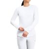 Cherokee Underscrub Long Sleeve Women’s Knit Tee Nursing Underscrubs Crew Neck Layering Top for Women – CK773(White)